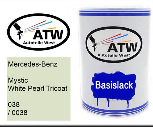 Mercedes-Benz, Mystic White Pearl Tricoat, 038 / 0038: 500ml Lackdose, von ATW Autoteile West.